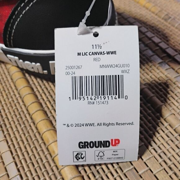 NEW WWE Official Merchandise Canvas Slip-on Casual Sneaker Men's size 11.5 - Picture 8 of 10